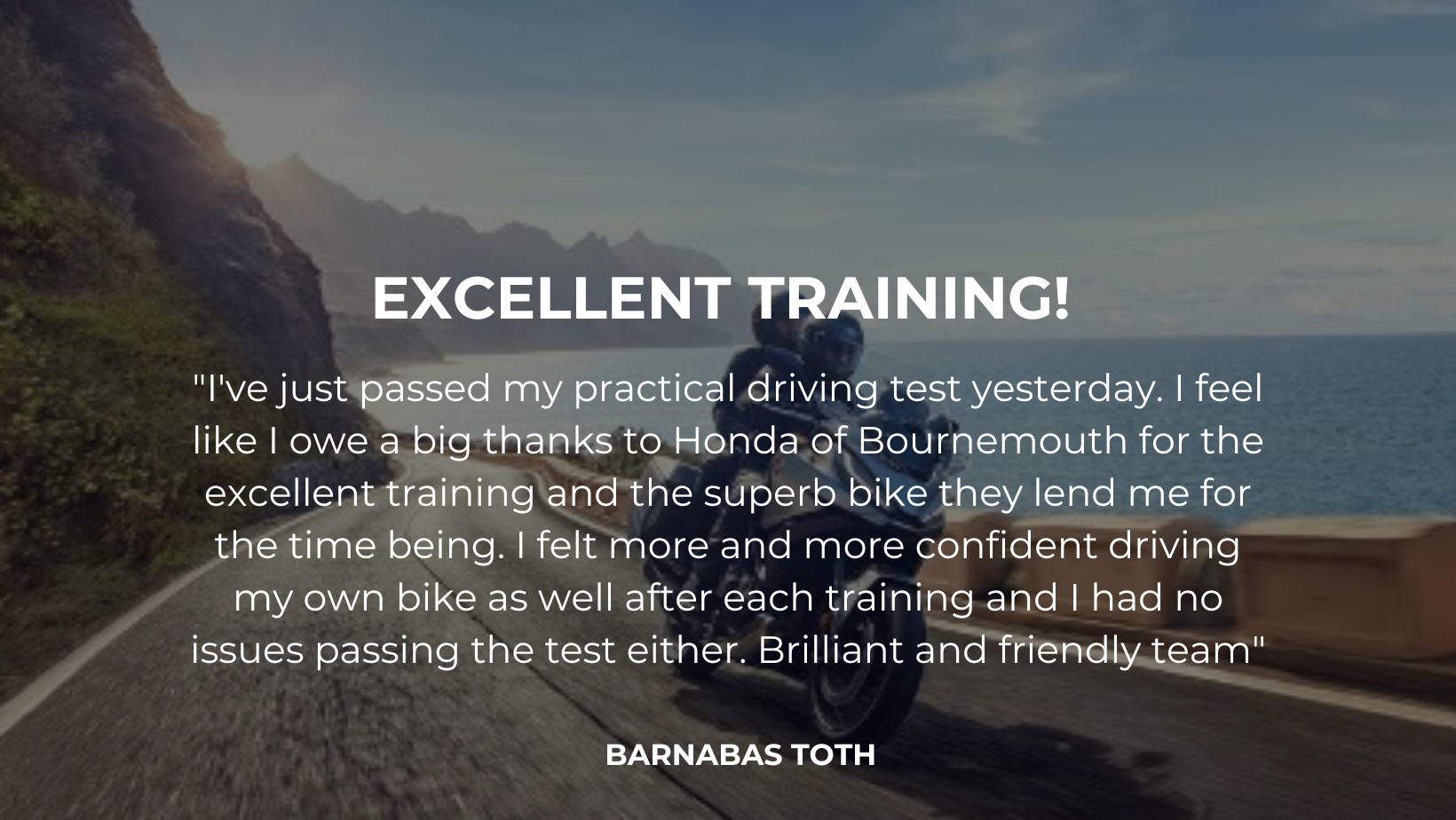 CBT Bike Test | Motorcycle Training in Bournemouth, Motorcycle Training in Dorset, Book your CBT, Full License Motorbike License, Honda of Bournemouth