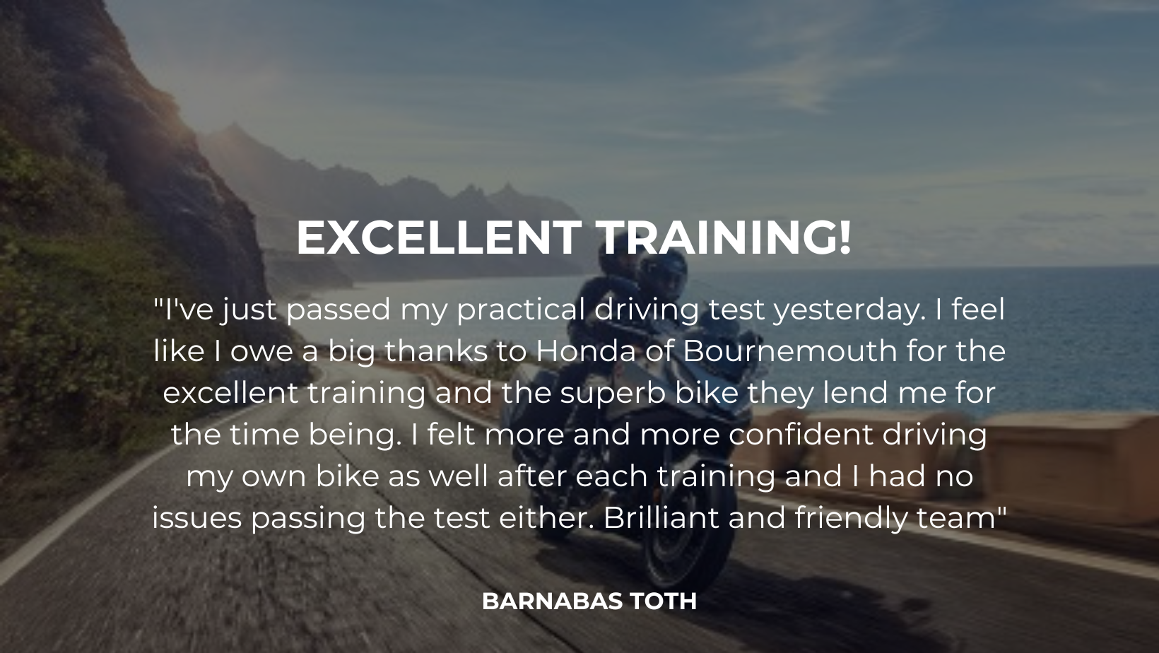 CBT Bike Test | Motorcycle Training in Bournemouth, Motorcycle Training in Dorset, Book your CBT, Full License Motorbike License, Honda of Bournemouth 